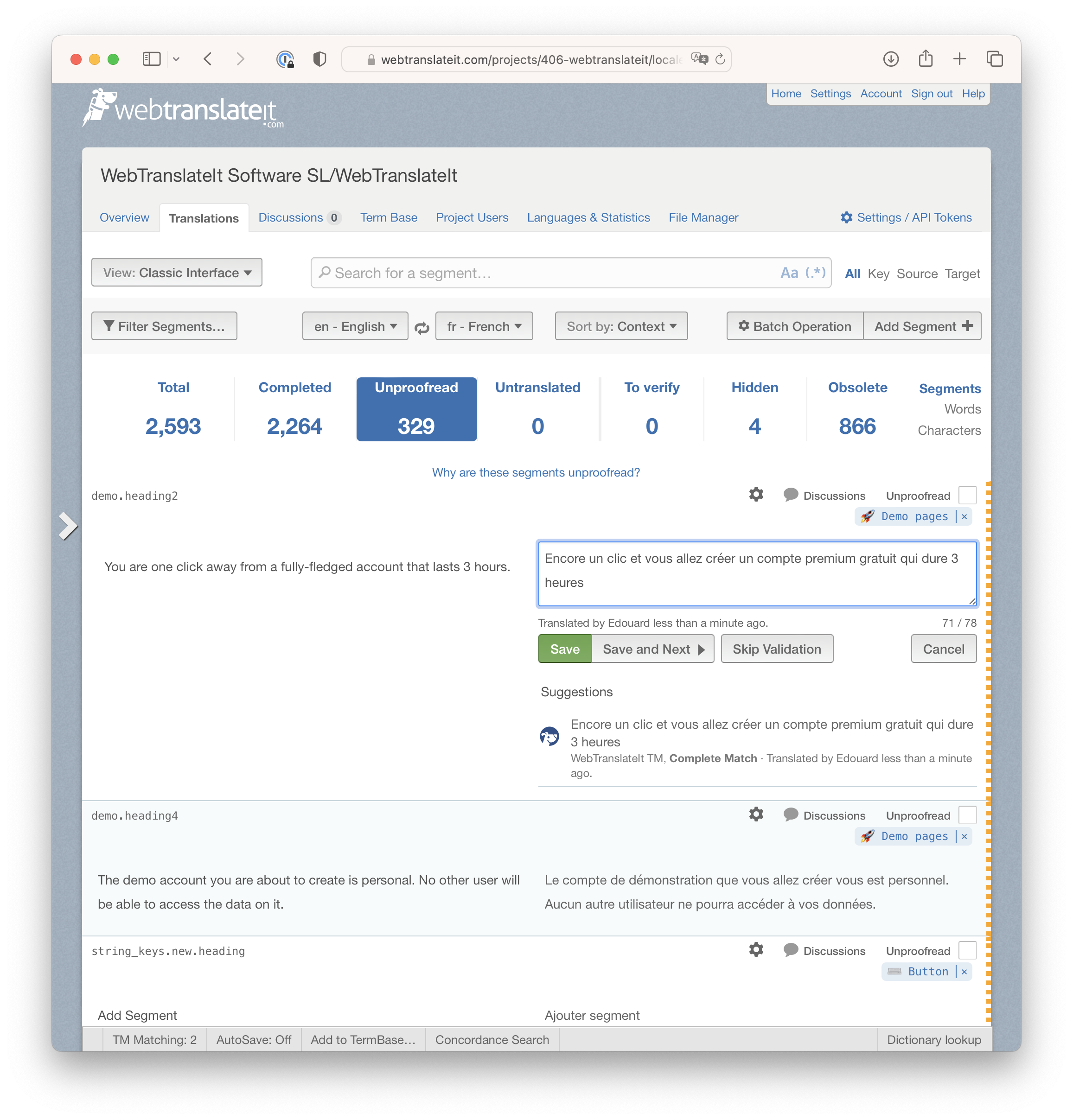 Software translation and project management · TranslateIt