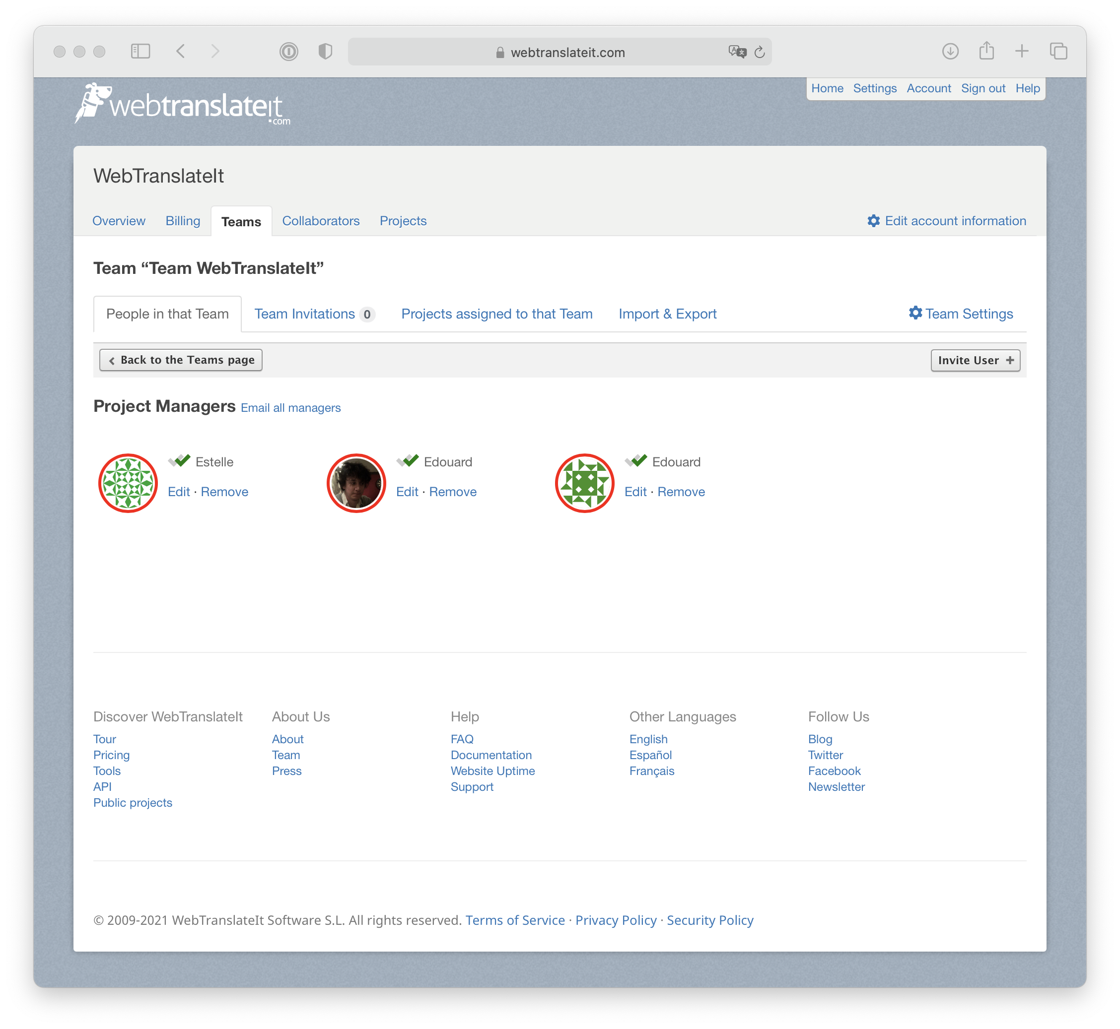 Manage your team